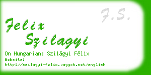 felix szilagyi business card